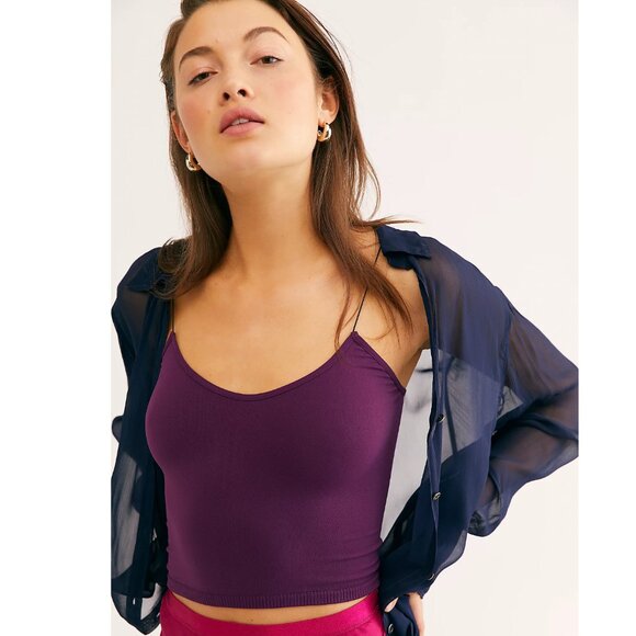 NWT Free People XS S Brami Purple Cami Crop Tank Boho Coquette BalletCore Sexy - Picture 8 of 11
